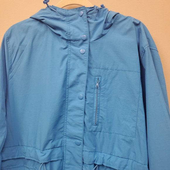J. Crew Zip Front Perfect Lightweight Perfect Rain Jacket Sky Blue - Picture 2 of 12